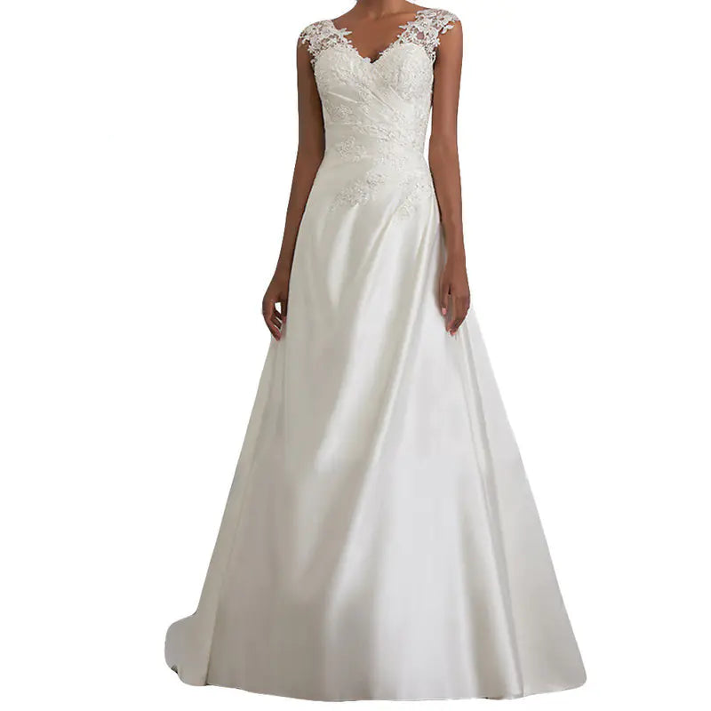π°: Off-the-Shoulder V-Neck Lace Mermaid Wedding Dress