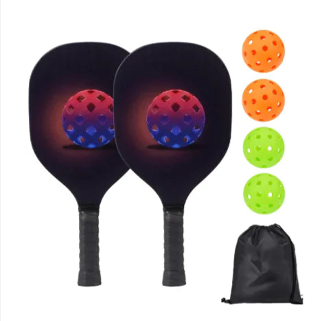 🏓: UV Print Pickleball Paddle Set - Complete Poplar Wood Kit with Balls & Storage