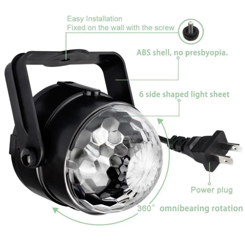 ๐บ: Disco Party Lights Strobe LED DJ Ball - Sound Activated Dance Lamp