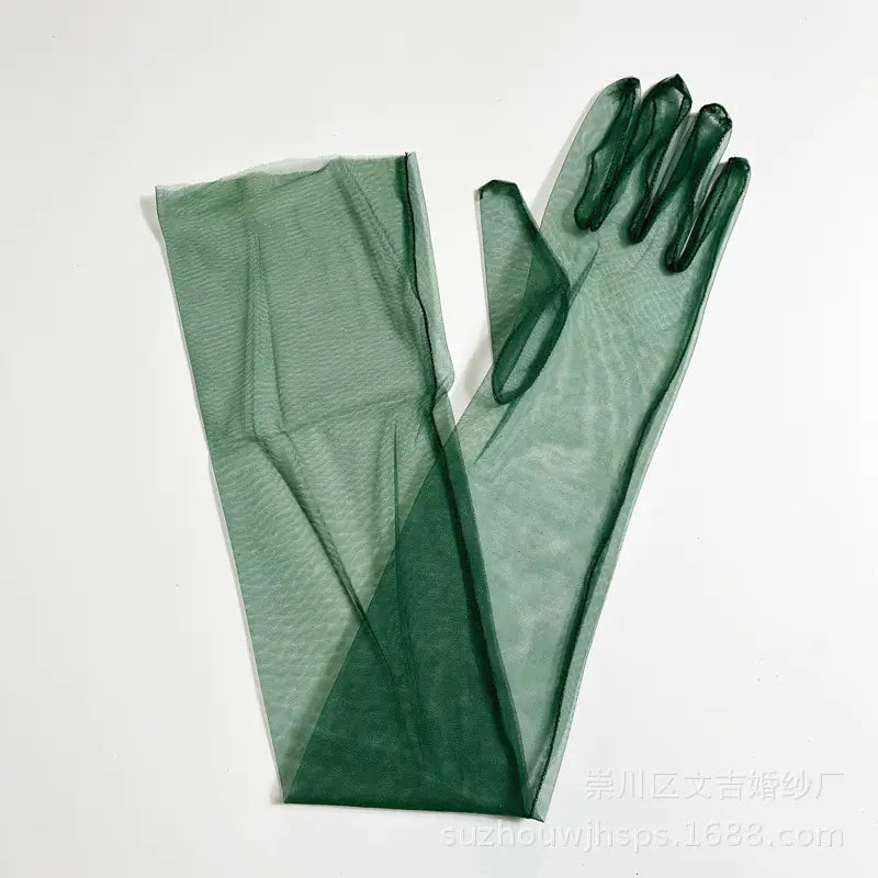 🤍: Elegant 70CM Sheer Lace Bridal Gloves - Luxury Wedding Accessories