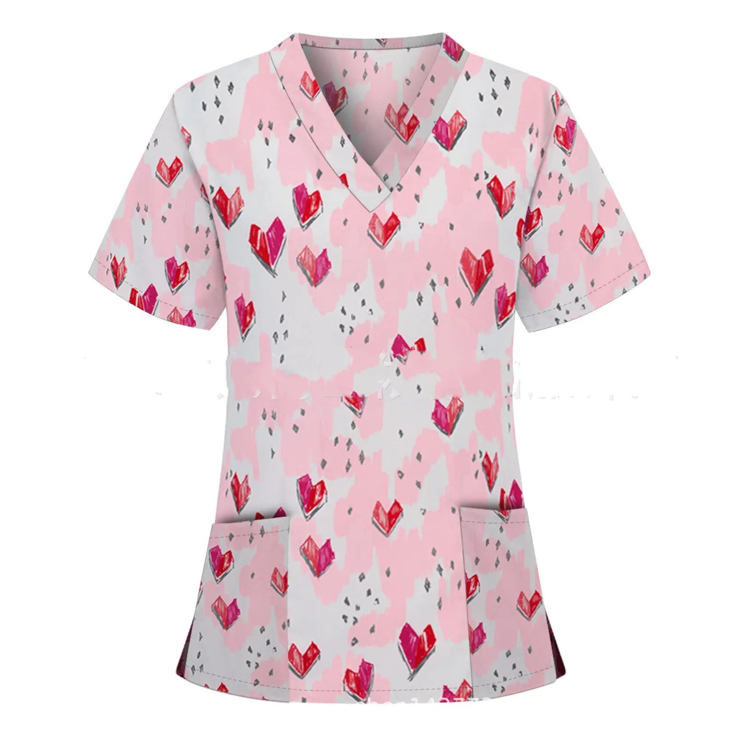 👩⚕️ Nurse Uniform V-Neck T-Shirt - Professional Medical Scrub Top with Pocket