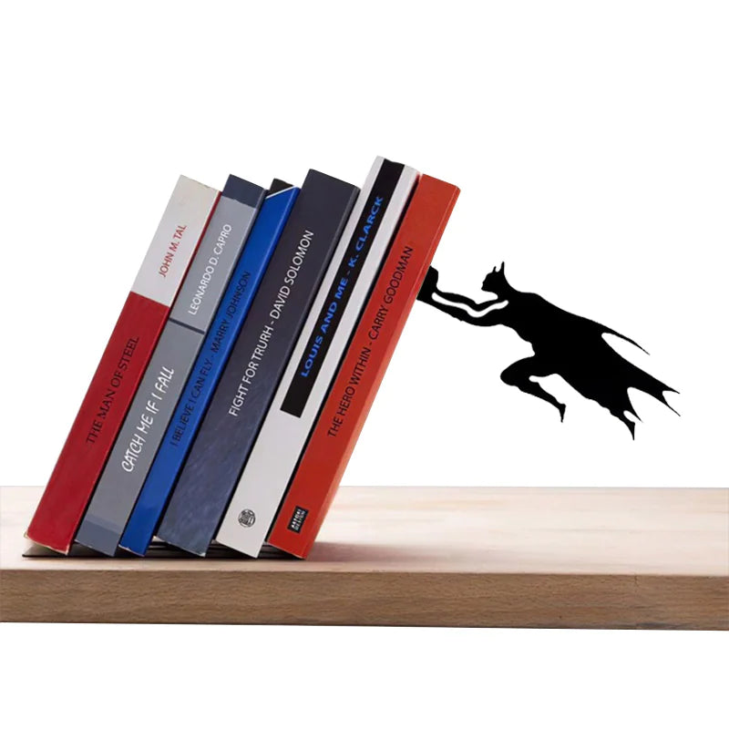 π: Premium Metal Bookstand & Bookend - Superhero Design Book Organizer