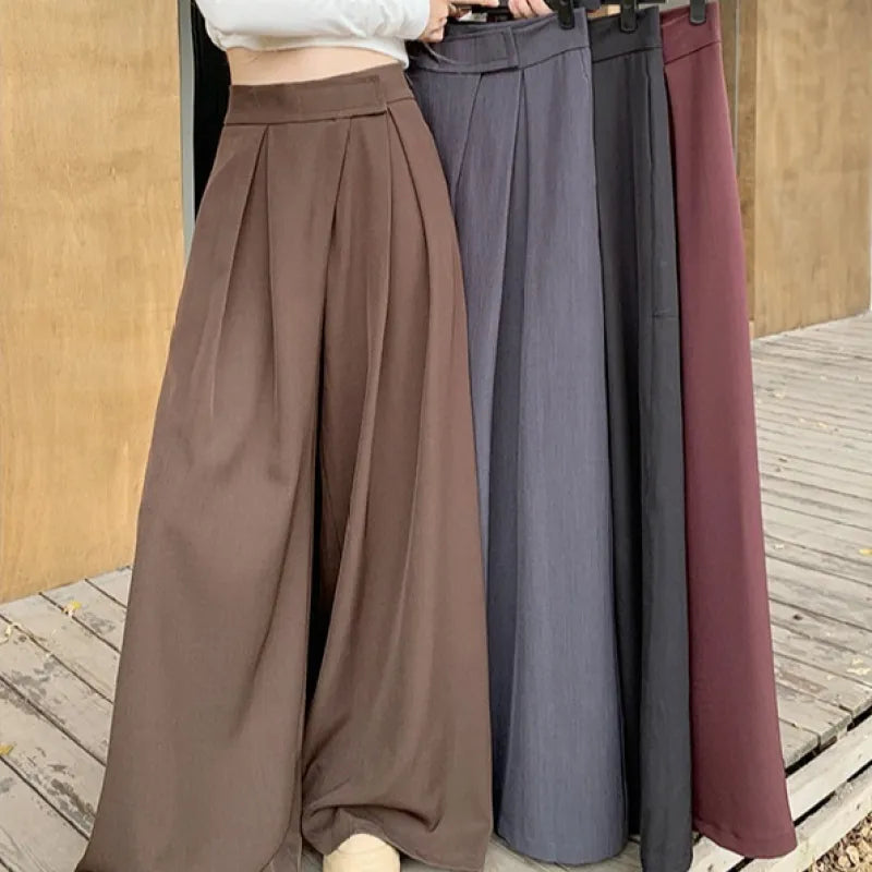 👖: High Waist Drooping Loose Casual Pants - Flowing Comfort Style