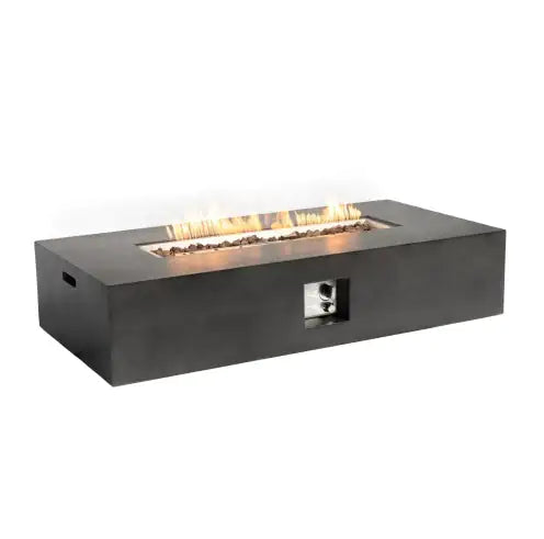 🔥: 56" Fire Pit Table - 50,000 BTU Rectangular Stone Gas Fire Pit with Lava Rocks