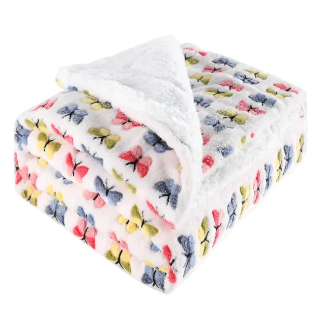 🐑: Thickened Flannel & Lamb Wool Double-Sided Blanket - Premium Dual Comfort
