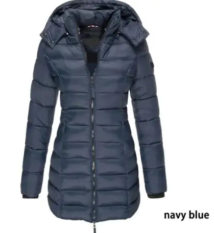 🧥: Long Warm Winter Coat - Cotton-Filled Comfort & Style