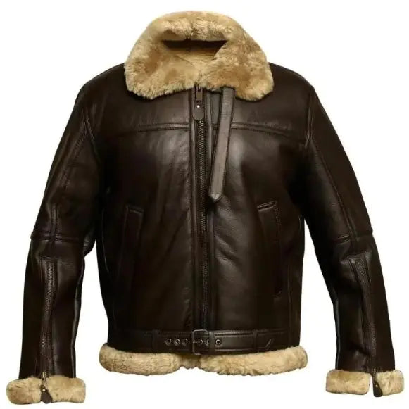 🧥: Men's Winter Leather Fur Coat with Lamb Wool Lining
