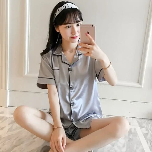 🌙: Women Silk Satin Pajamas - Luxurious Comfort Sleepwear Set