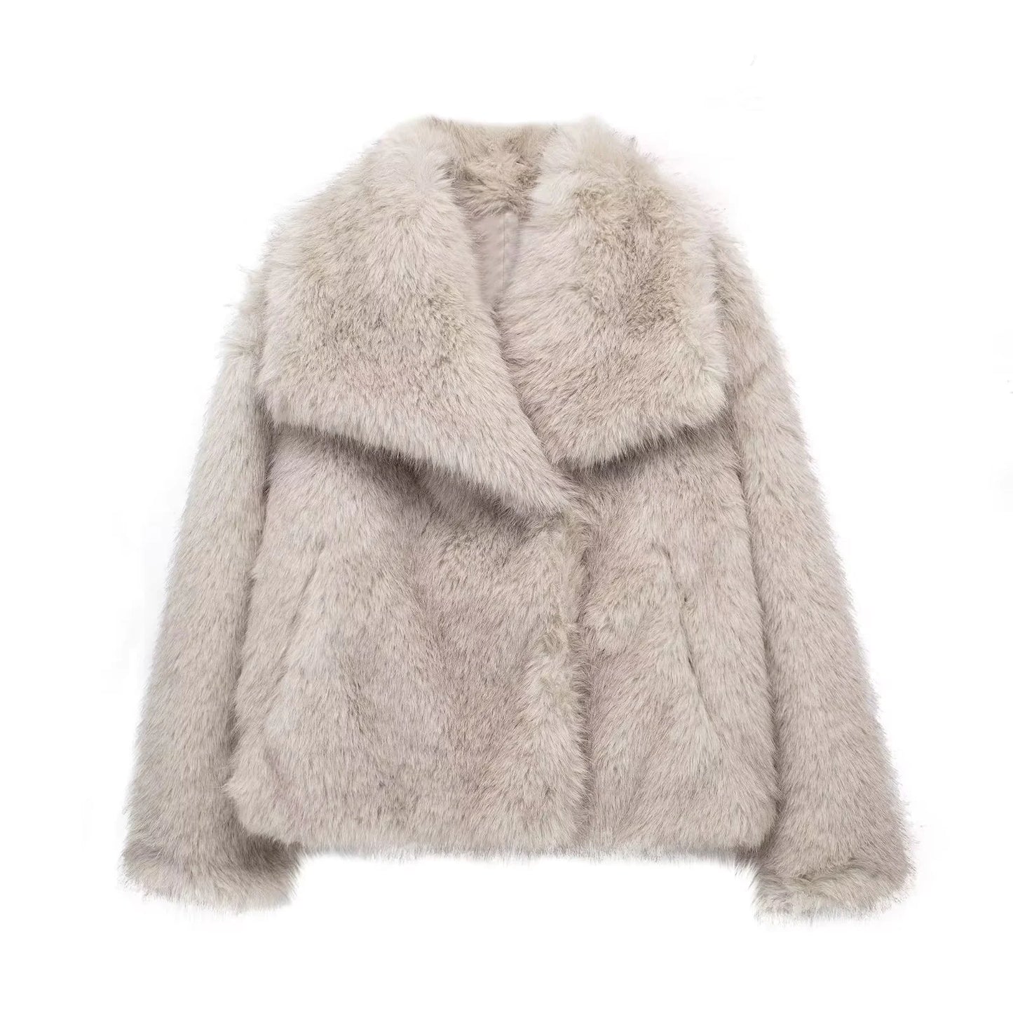 🦊: Women's Faux Fox Fur Coat - Luxurious Winter Glamour