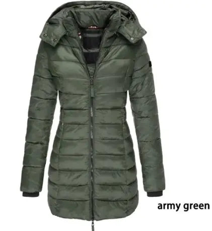 🧥: Long Warm Winter Coat - Cotton-Filled Comfort & Style
