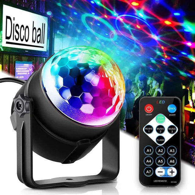๐บ: Disco Party Lights Strobe LED DJ Ball - Sound Activated Dance Lamp