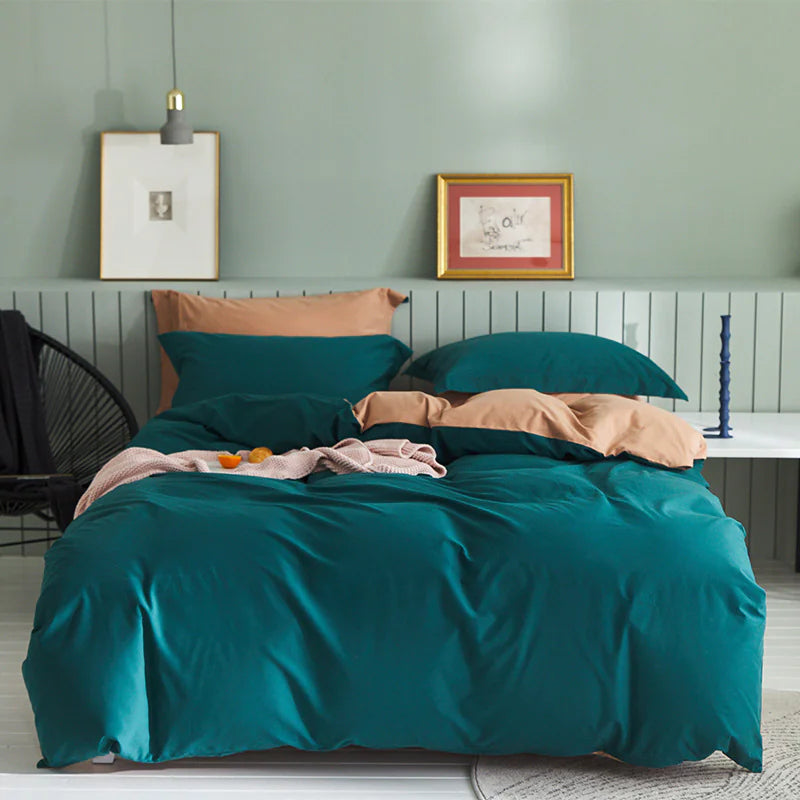 🛏️: Brushed Cotton 4-Piece Fleece Set - Premium Soft Bedding Collection