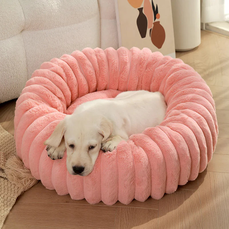 🏠: Plush Round Cat & Dog Nest - Ultra-Soft Winter Comfort Bed