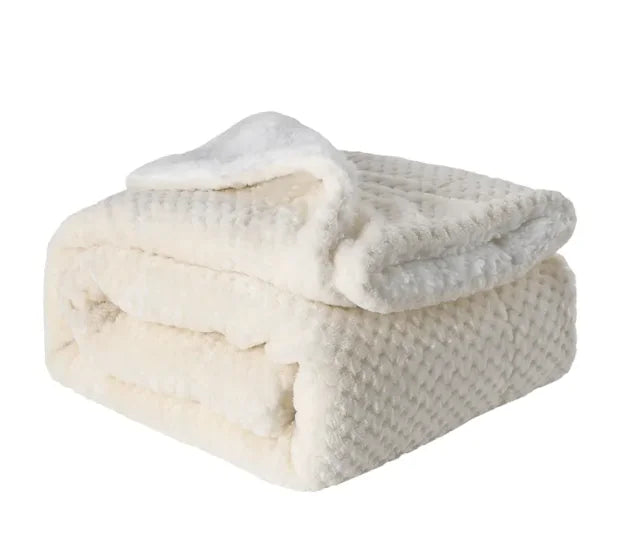 🐑: Thickened Flannel & Lamb Wool Double-Sided Blanket - Premium Dual Comfort