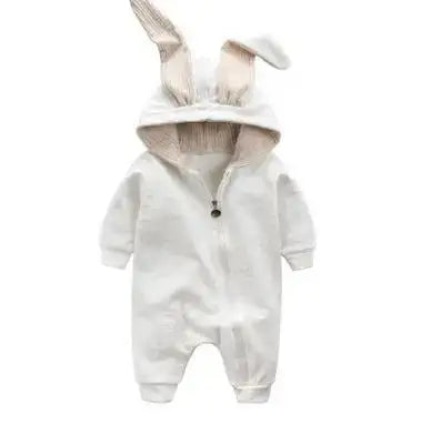 🐰: Rabbit Ear Hooded Baby Rompers - Adorable Cozy Comfort