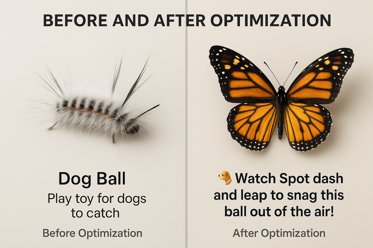 🐝🦋: Before & After Optimization - Product Transformation Examples