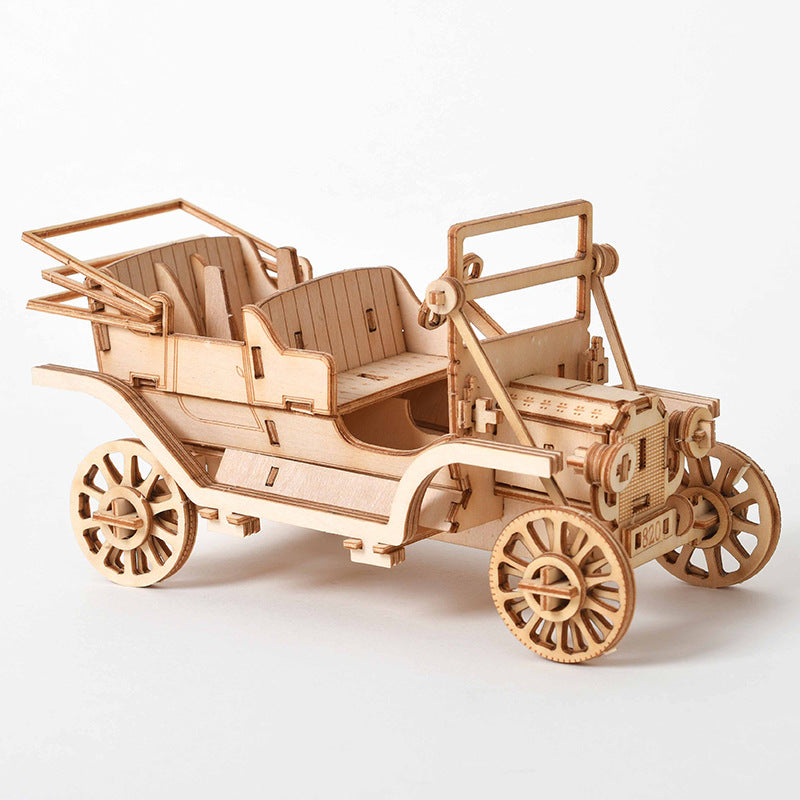 🚗: Classic Car 3D Wooden Puzzle Building Block Toy