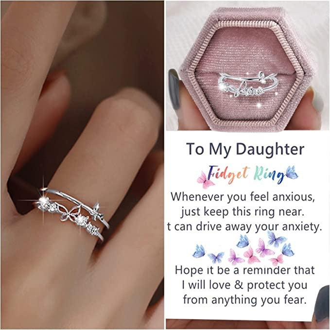 🦋: Women's Fashion Double Layer Butterfly Diamond Ring Set