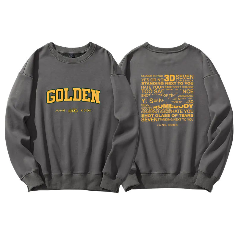 👗: Jungkook Golden Album Hoodie - Fleece Pullover Top