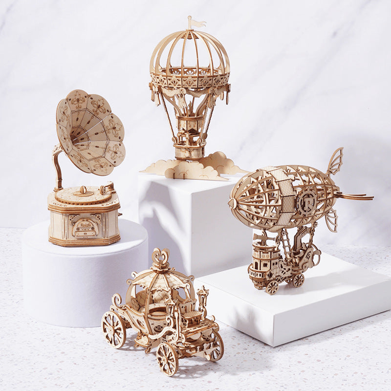 🎈: 3D Wooden Puzzle Model Kit | 4 Whimsical Designs