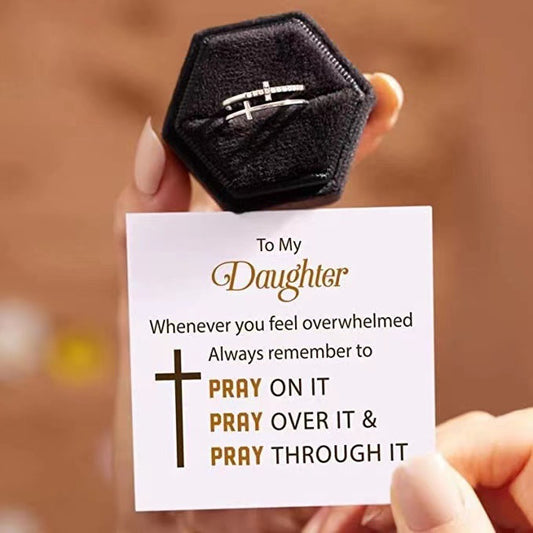 💍: Women's Double-Layer Diamond Cross Frame Ring
