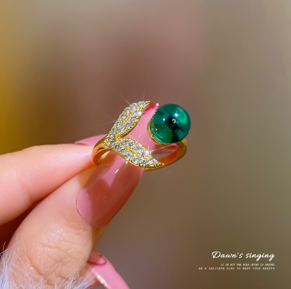 🧜: Creative Fashion Ocean Beads Mermaid Tail Ring