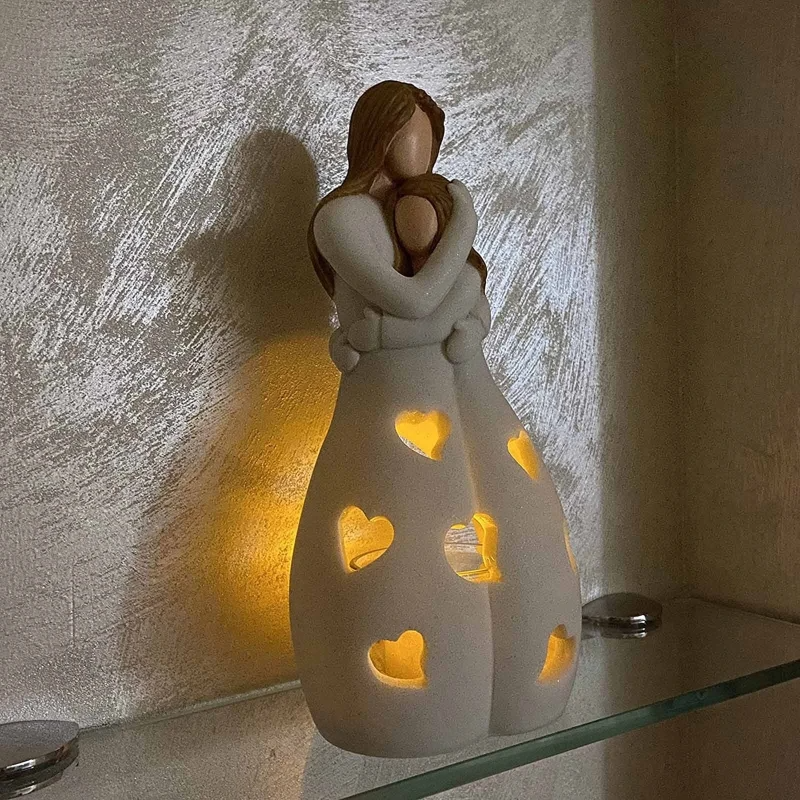 🕯️: LED Candle Holder Resin Decoration Statue - Mother's Day Gift