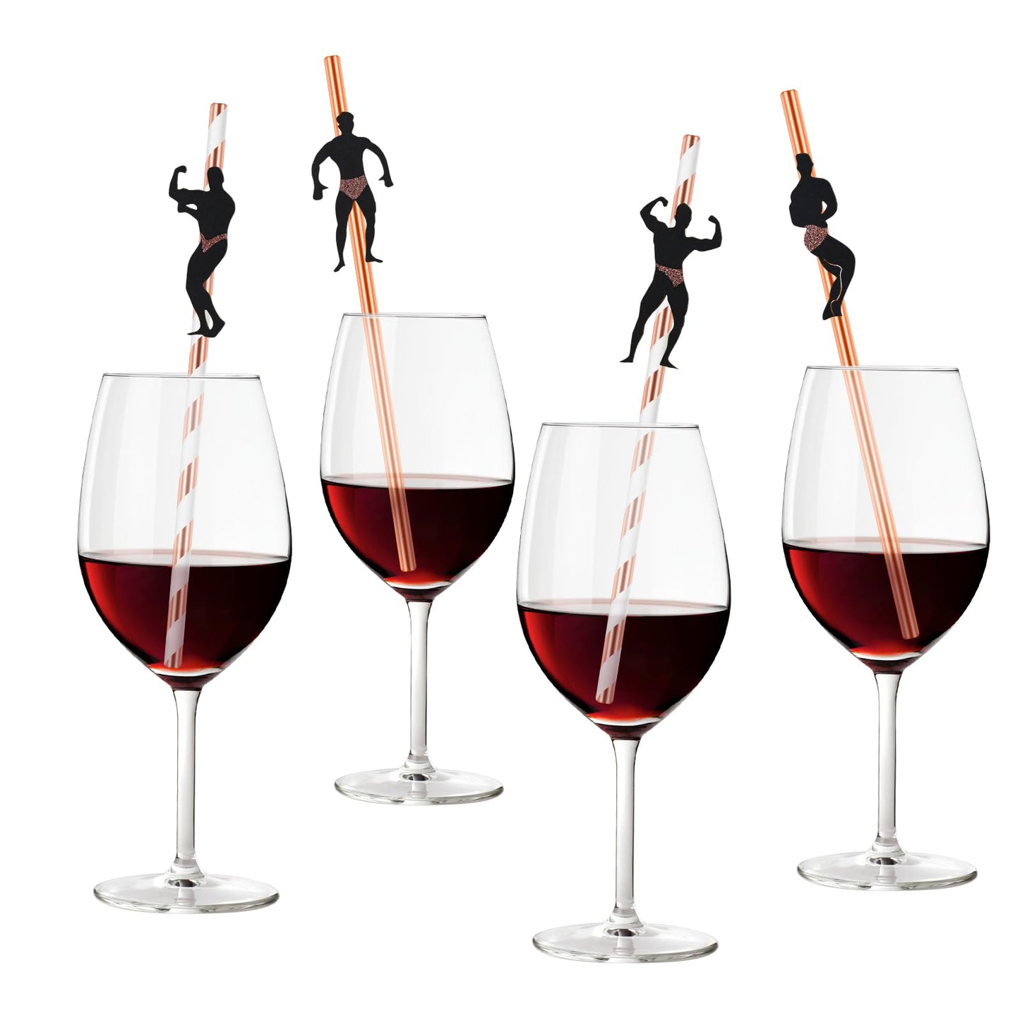 💍: 36 Pcs Bachelorette Straws - Funny Male Dancer Drinking Straws for Bachelorette & Bridal Shower Parties