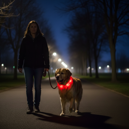 🐕: Нашийник для собак BSEEN Light Up – світлодіодний, світловідбивний, що світиться вночі, для безпеки, на акумуляторі