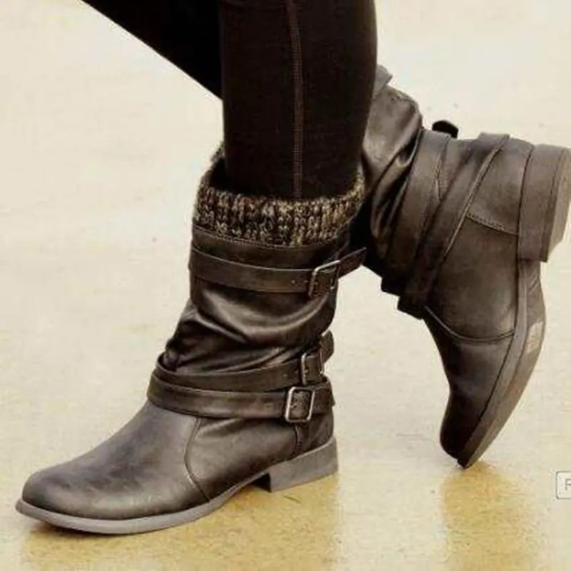 👢: Woolen Thick-Heel Women's High Boots - Over-the-Knee Style