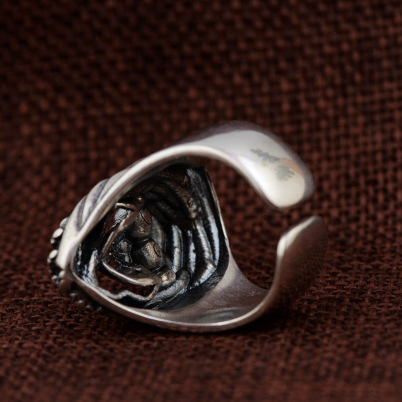 💀: Skull Ring — Adjustable Open Style Copper Statement Ring