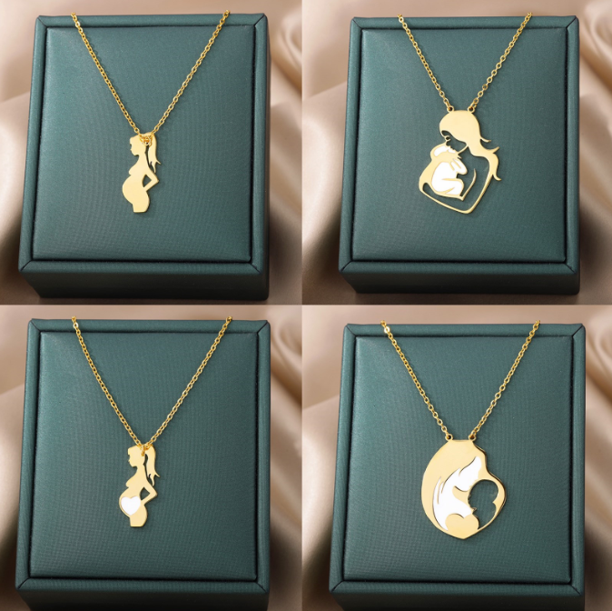 💛: Mother's Day Stainless Steel Necklace - 18K Gold Plated Elegance