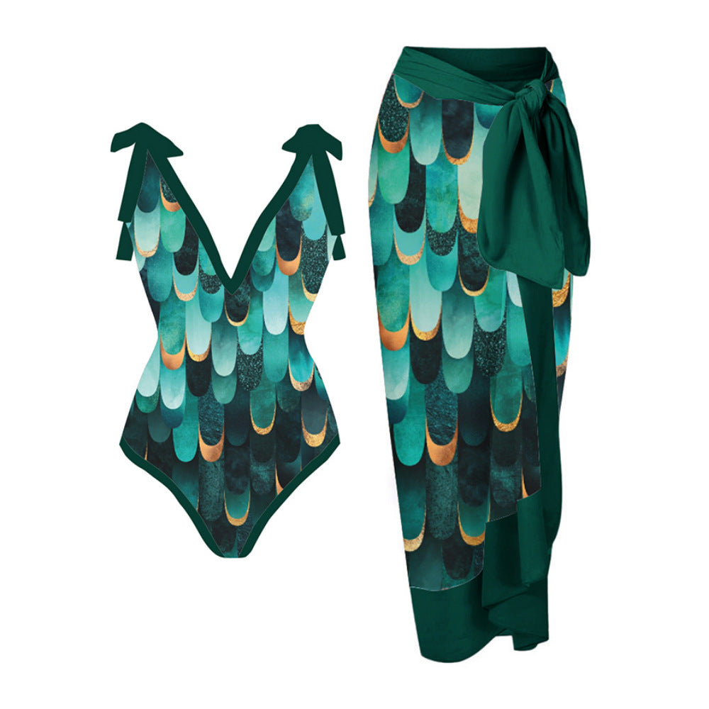 👙: Retro French One-Piece Swimsuit for Vacation