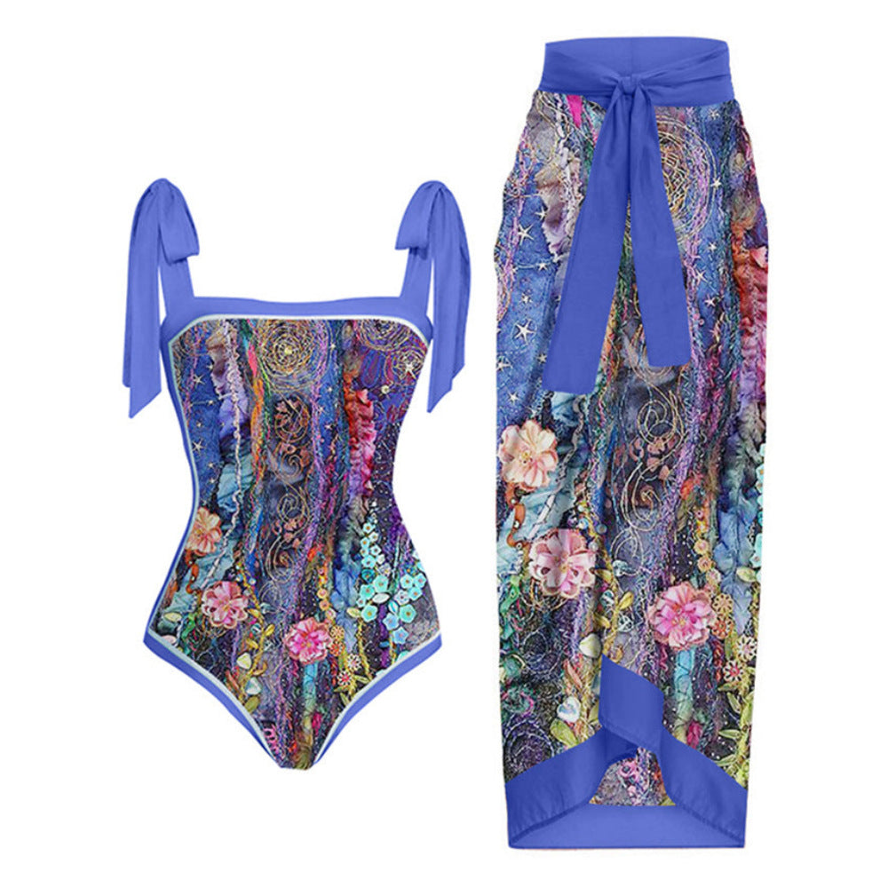 👙: Retro French One-Piece Swimsuit for Vacation