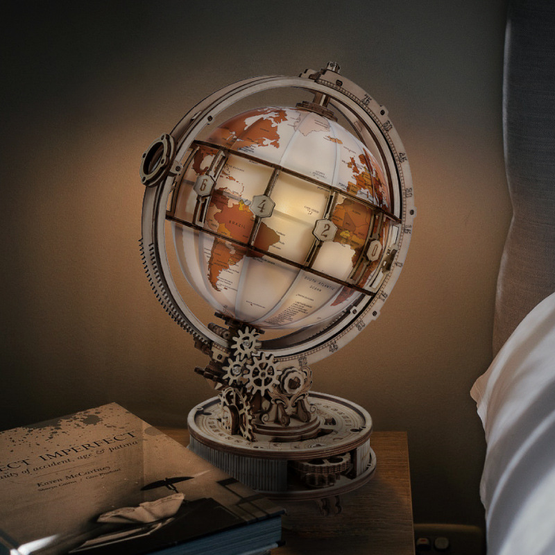 🔭: Wooden 3D Assembly Puzzle — Telescope & Globe Models | Educational Astronomy Kit for Kids & Adults