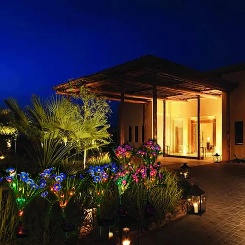 🌸 Solar Garden Lights LED Flower Stake - Waterproof Outdoor Patio Decor