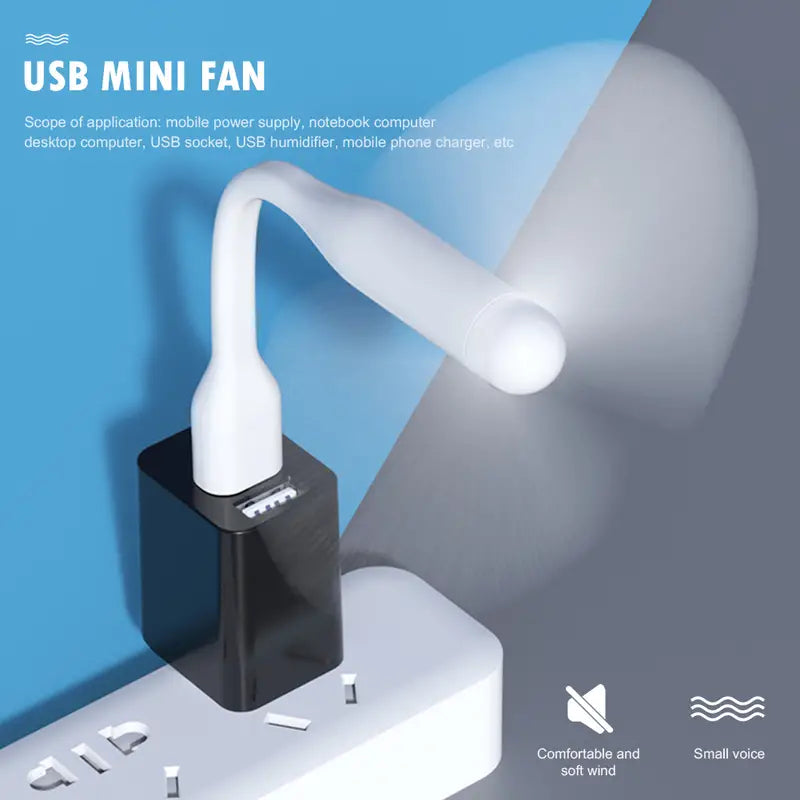 ⚡: Mini Flexible USB Handheld Cooling Fan for Devices