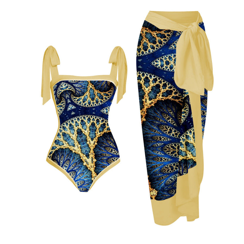 👙: Retro French One-Piece Swimsuit for Vacation