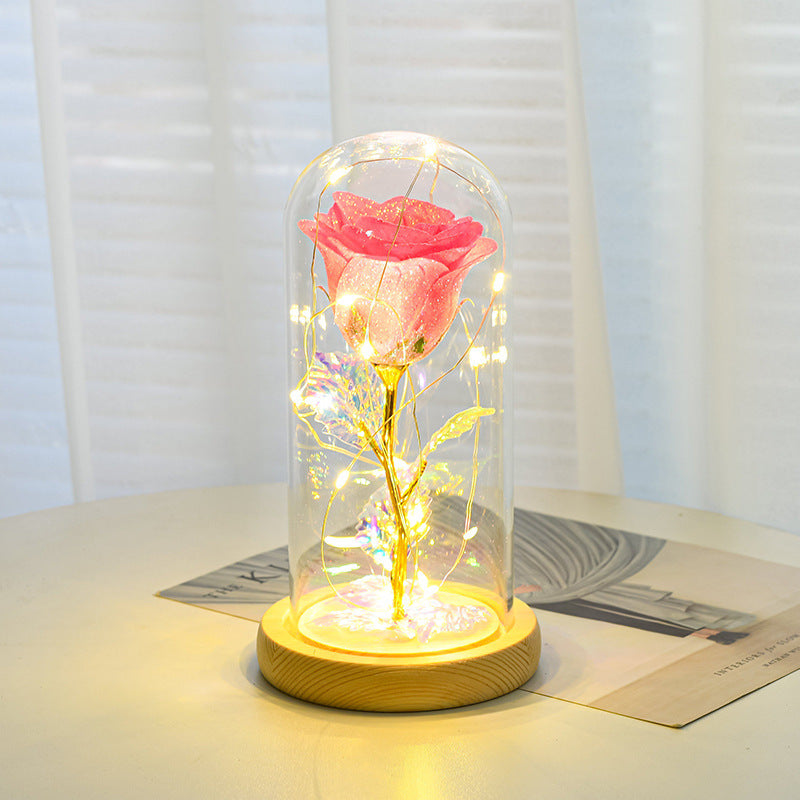🌹: Eternal Rose LED Light in Glass Cover – Handmade Immortal Flower Gift for Valentine's Day, Mother's Day & Weddings