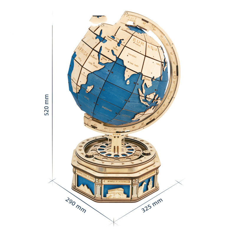 🔭: Wooden 3D Assembly Puzzle — Telescope & Globe Models | Educational Astronomy Kit for Kids & Adults