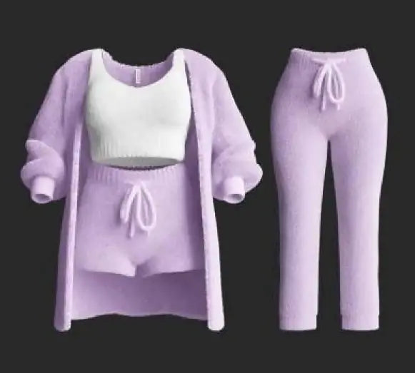 Knitted Plush Four-piece Set