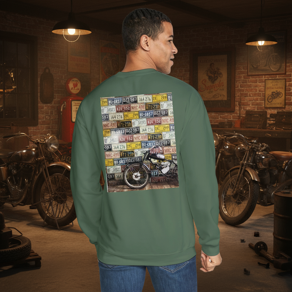 🏍️: Personalized Motorcycle Crewneck Sweatshirt - Vintage Design Fleece