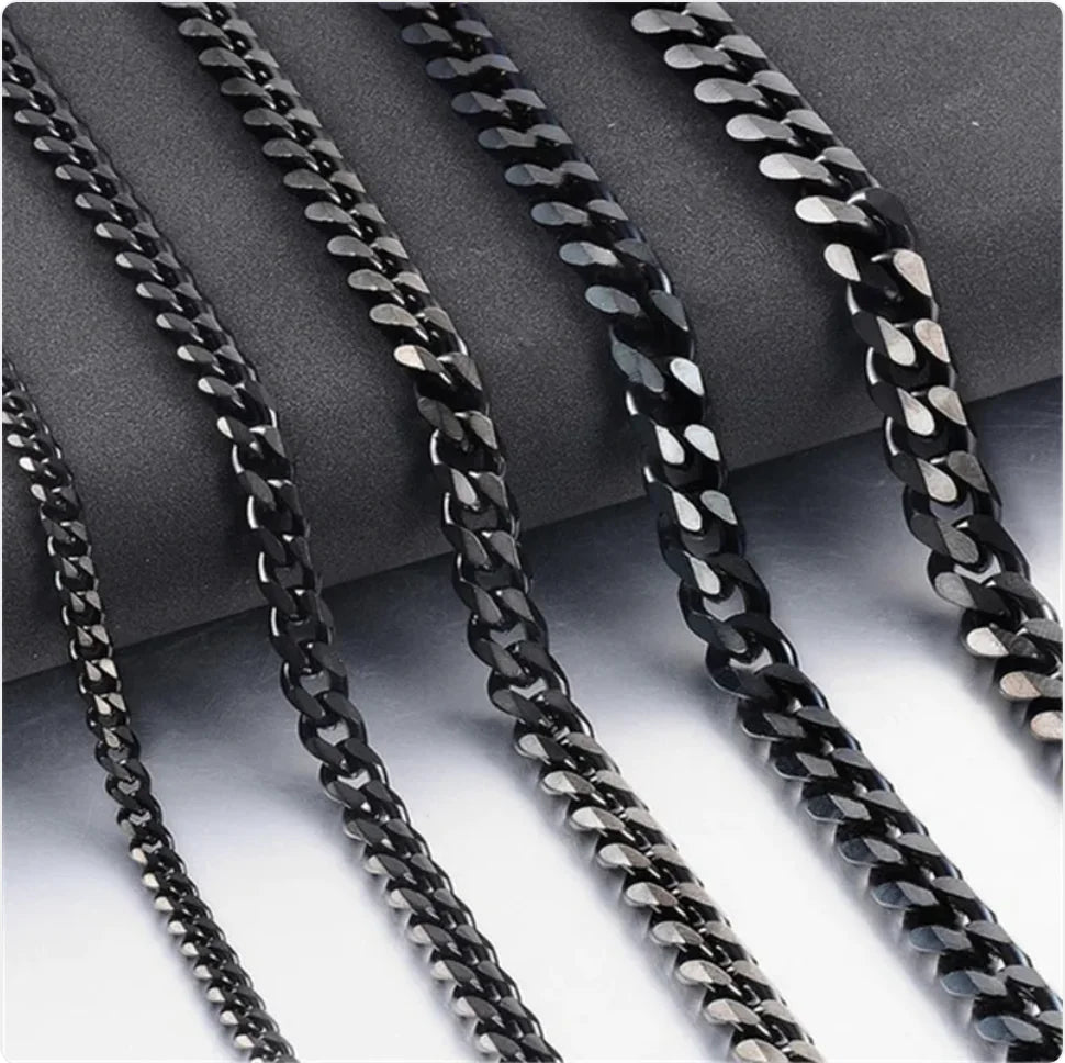 Men's Trendy Six-Sided Cuban Titanium Steel Necklace