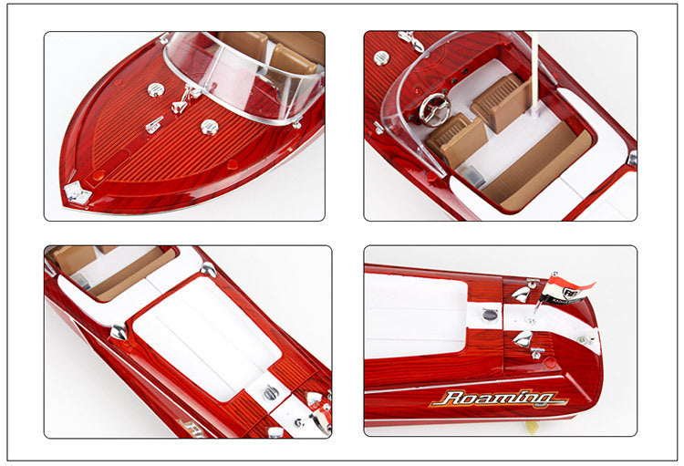 🚤: Wood Grain Remote Control Speedboat - Classic Chris-Craft Style RC Boat for Kids