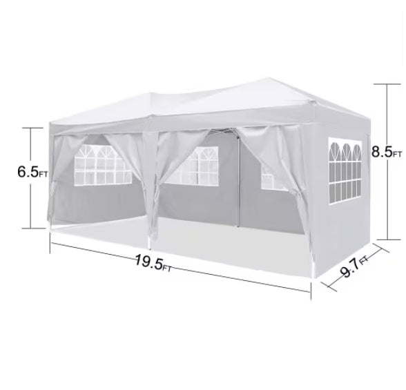 ⛺: 10'x20' Waterproof Party Folding Tent with Detachable Side Walls & Carry Bag