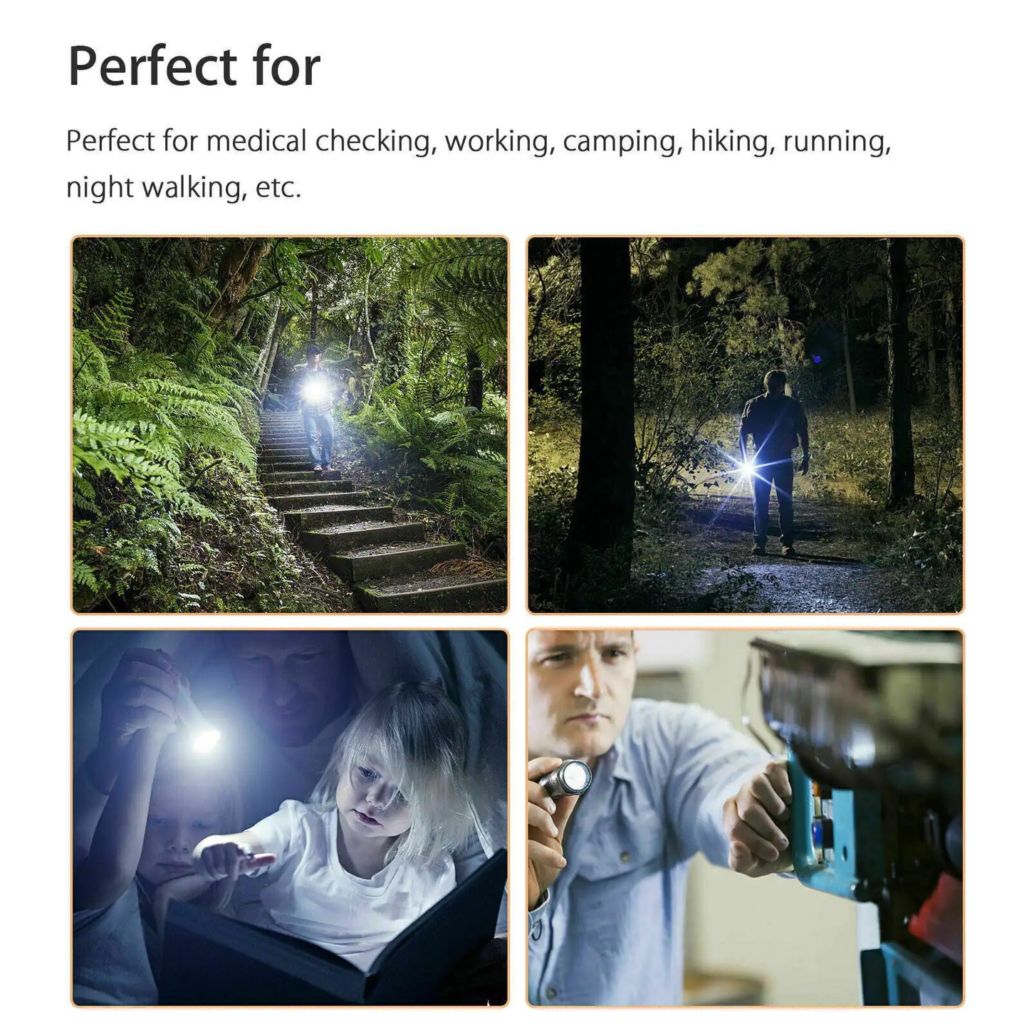 🔦 5" LED USB Rechargeable Mini Tactical Flashlight - Stainless Steel Pen Light