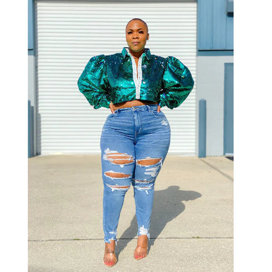 👖: Large Denim Trousers for Women