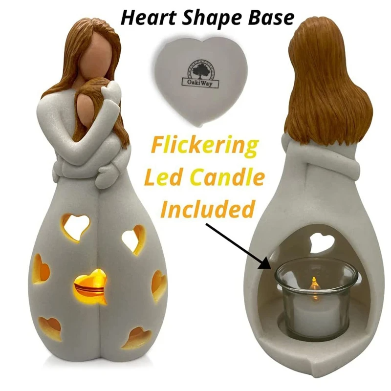 🕯️: LED Candle Holder Resin Decoration Statue - Mother's Day Gift