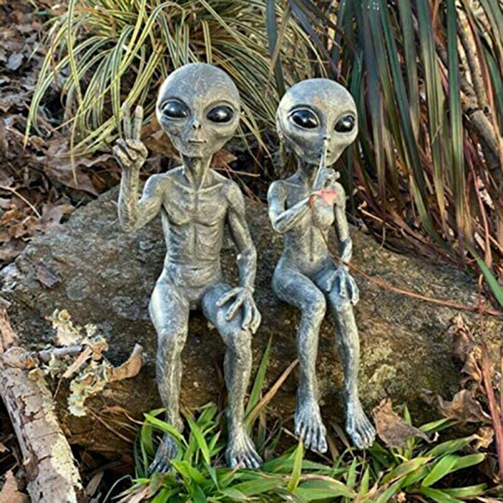 👽: Alien Statue Garden Figurine Set for Indoor/Outdoor Decor