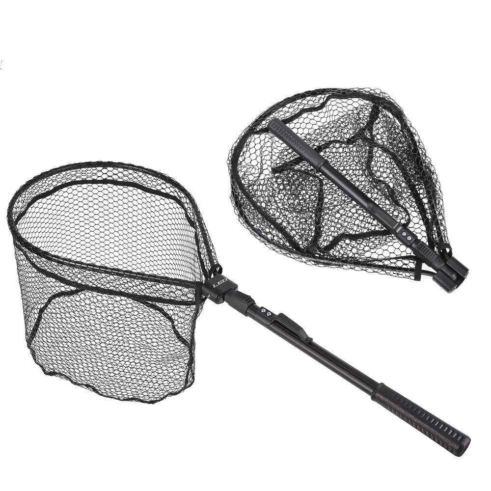 🎣: Folding Fly Fishing Net – Portable Aluminum Catch & Release Landing Net